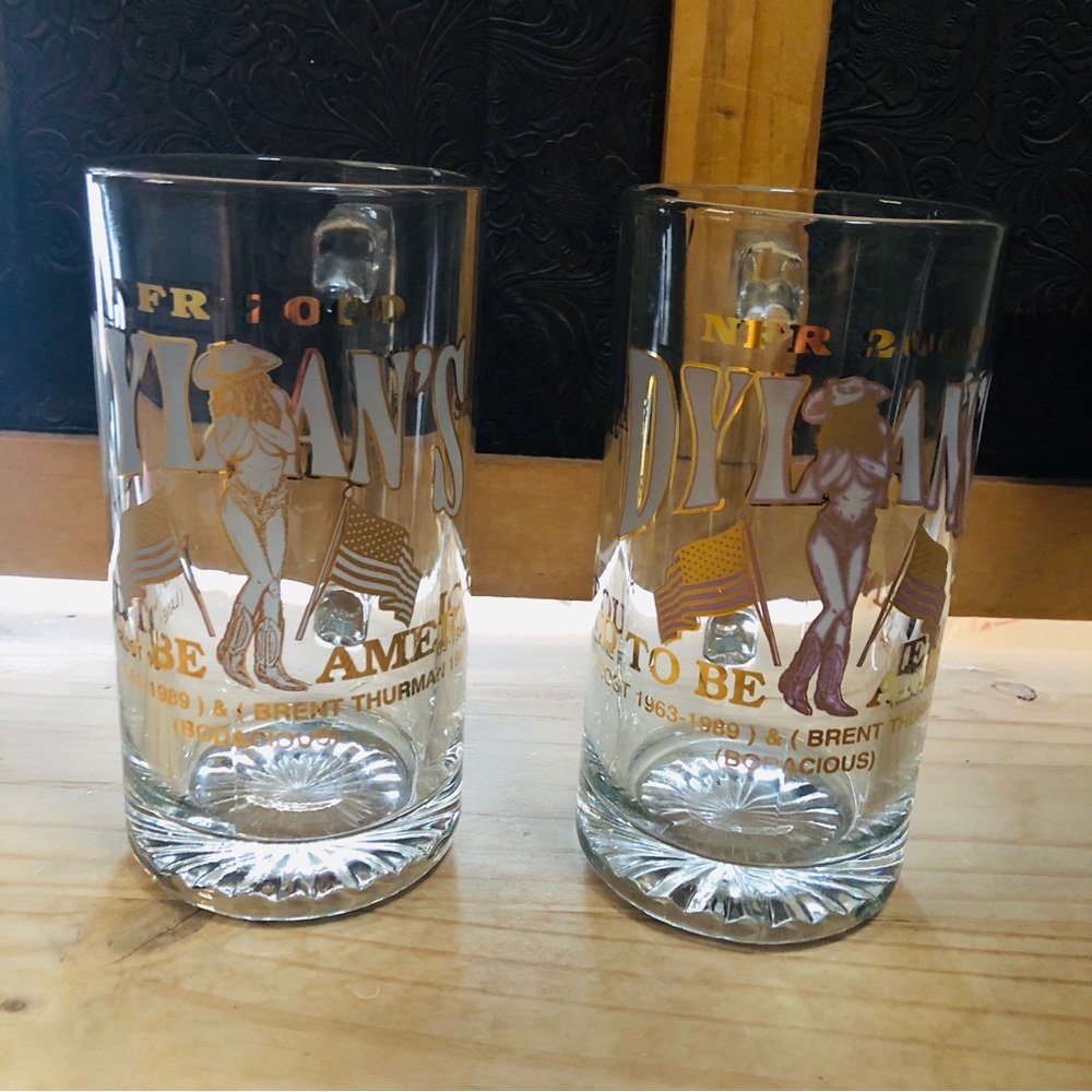 Vintage 2000 mint set of two NFR beer stein mugs